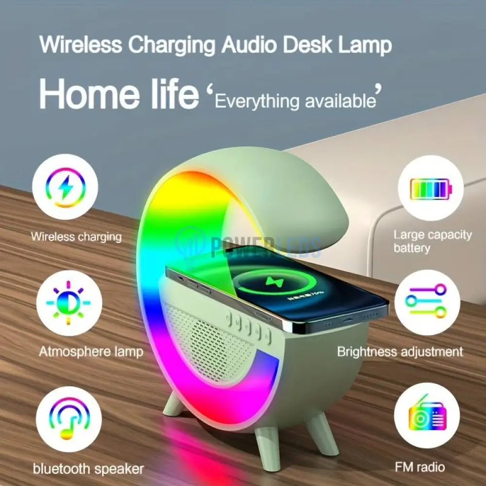 Lampa LED Birou RGB cu incarcare Wireless Bluetooth si USB