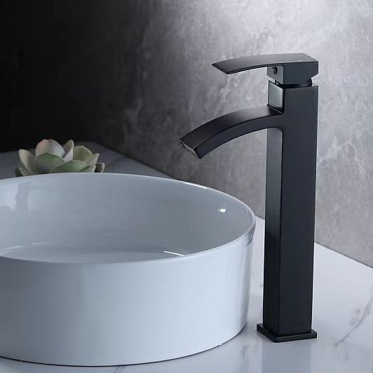 Baterie Inalta Pentru Lavoar Din Alama Finisaj Negru Mat Design Modern 042