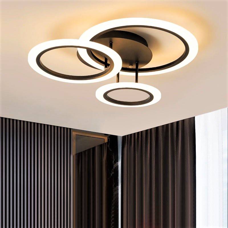 Lustra LED 3 BROWN CIRCLE Echivalent 300W Telecomanda