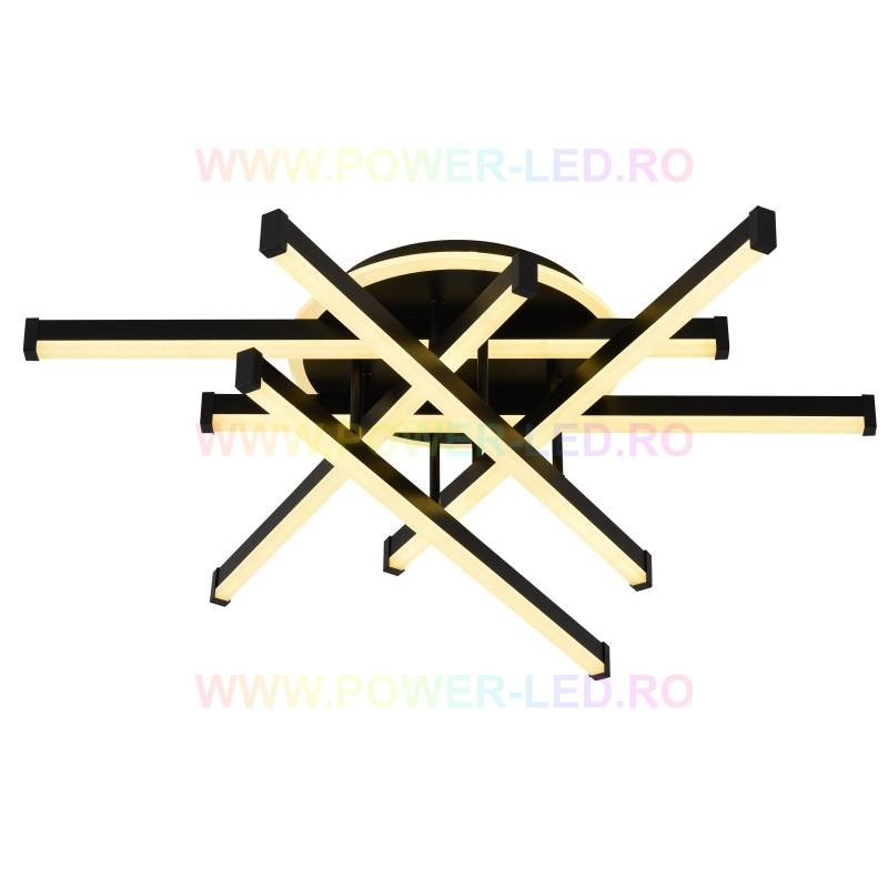 Lustra LED 150W 6 LINES Design Round Black Telecomanda