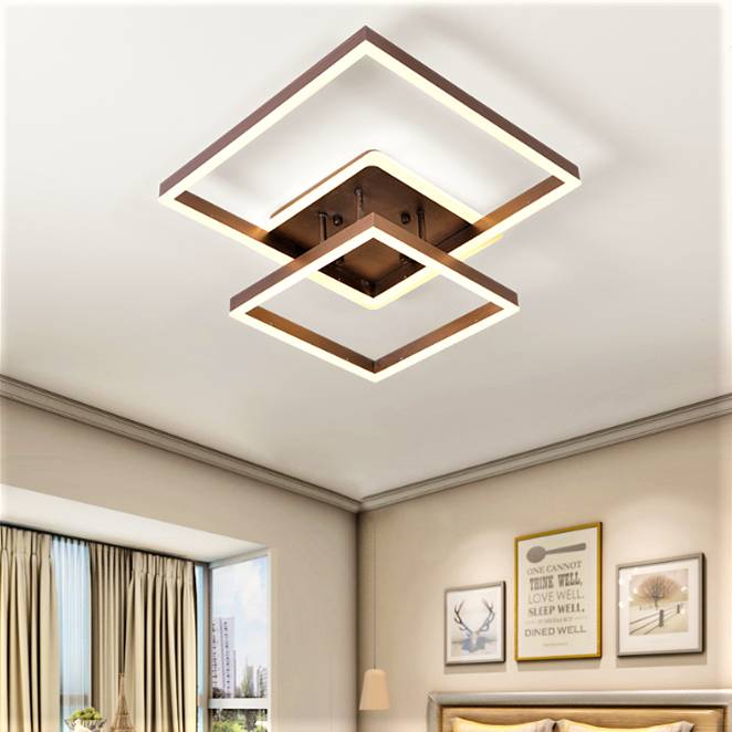 Lustra LED TWO SQUARE Maro Echivalent 600W Telecomanda