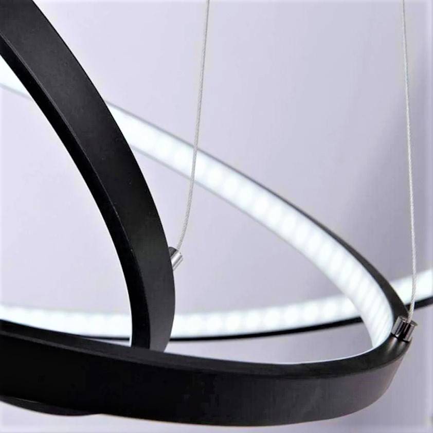 Lustra LED RGB-CCT AARON Black WIZ SMART Echivalent 1000W Telecomanda