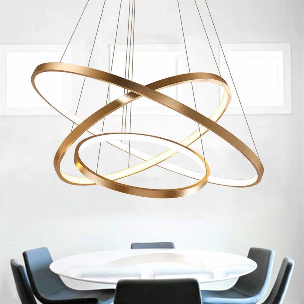 Lustra LED WONDER Gold 3 Segmente Echivalent 600W Telecomanda