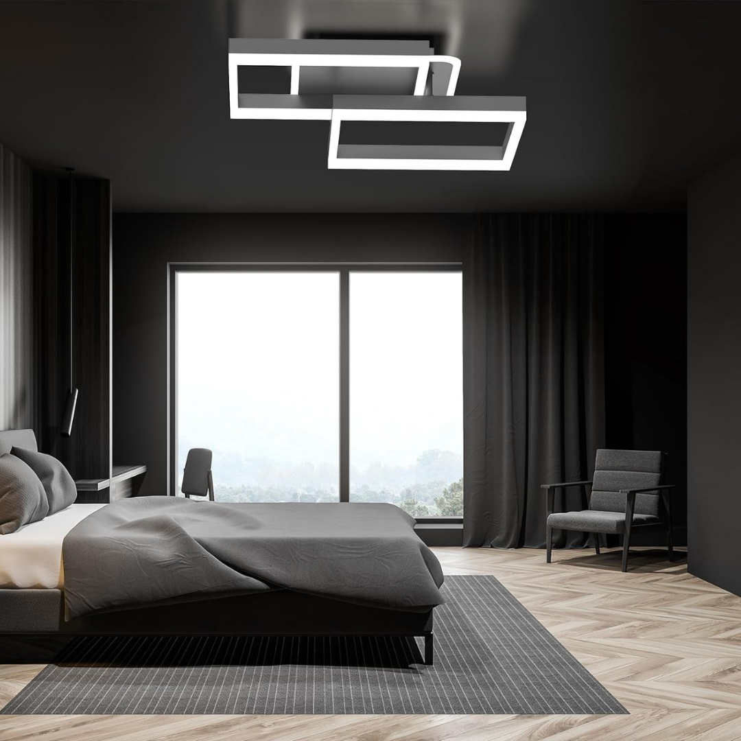 Lustra LED TWO SQUARE SILVER Echivalent 600W Telecomanda