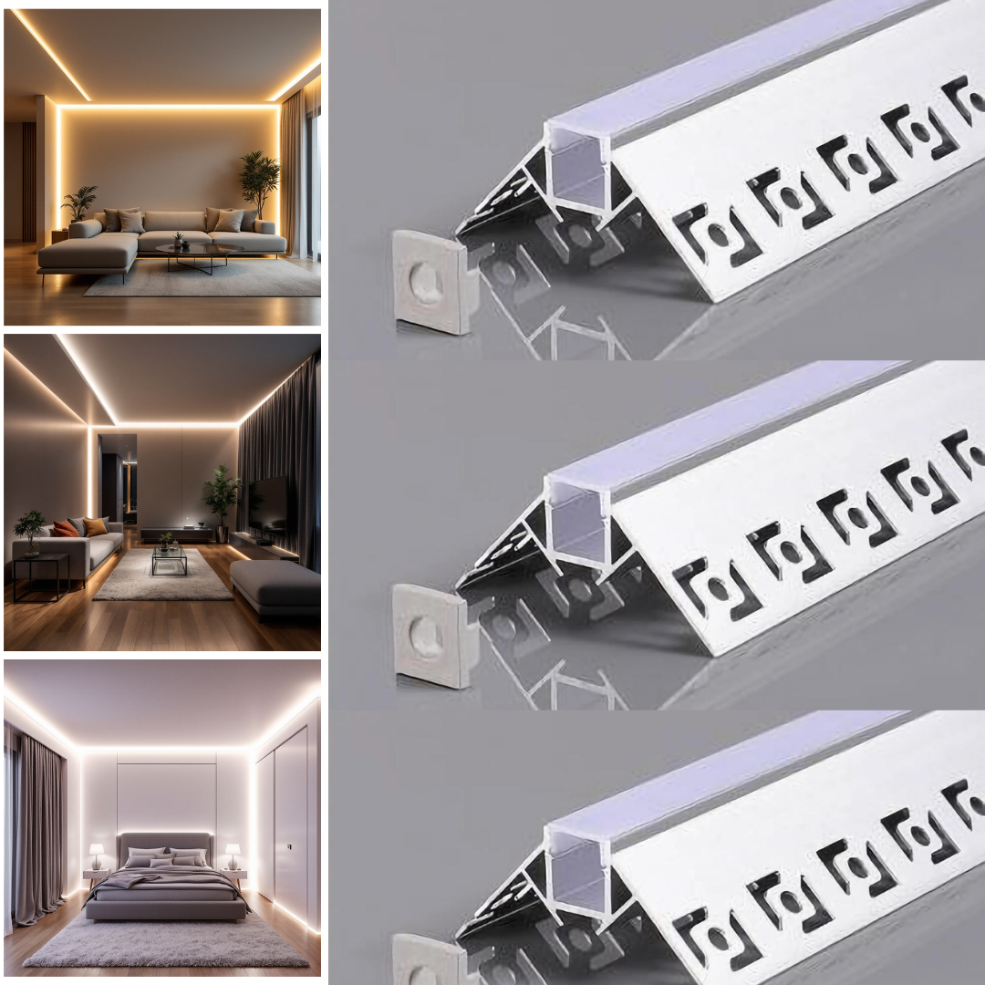 Profil Banda LED Incastrabil Sub Tencuiala de Colt 2M