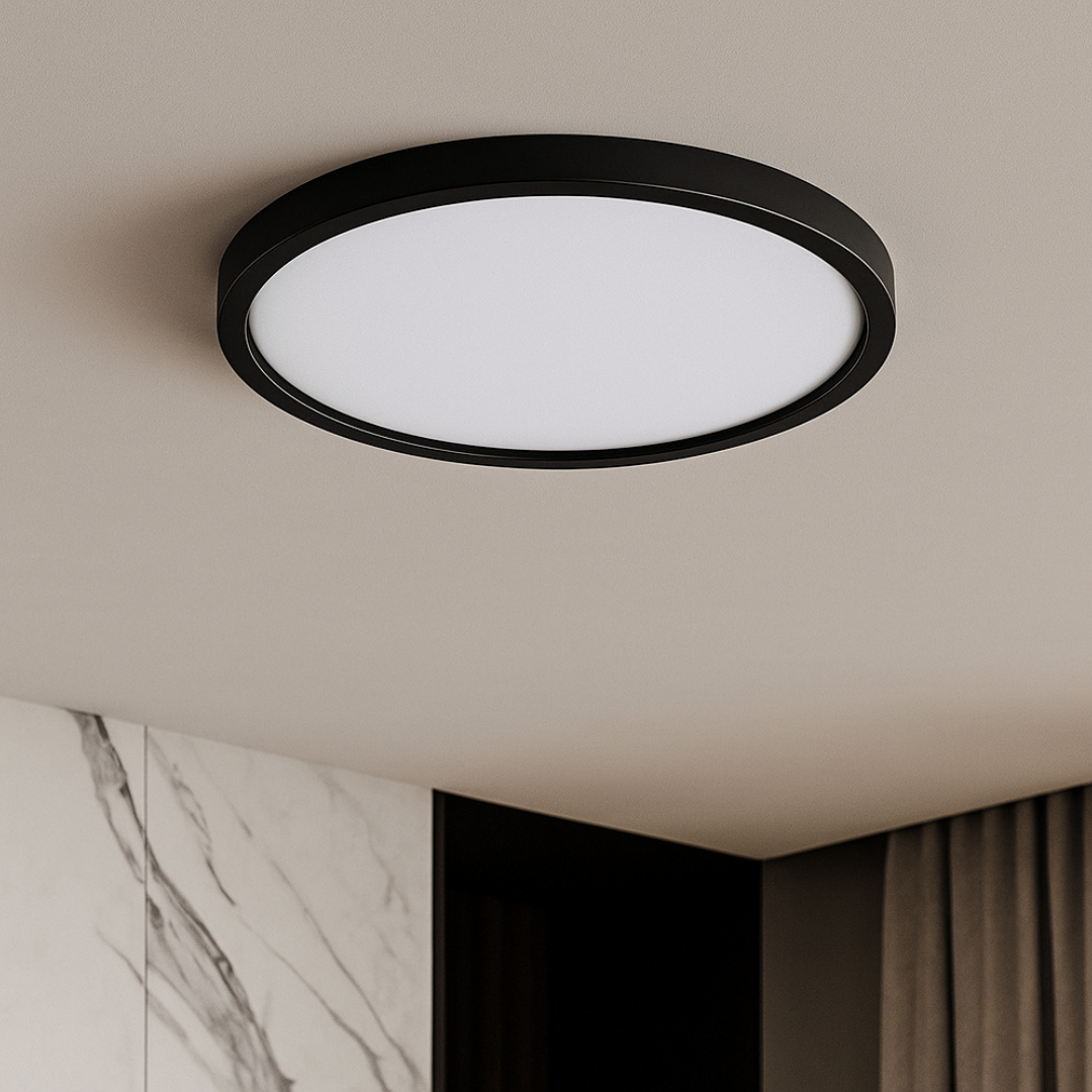 Plafoniera LED Baie 36W Neagra 40cm IP40 3 Lumini Echivalent 400W