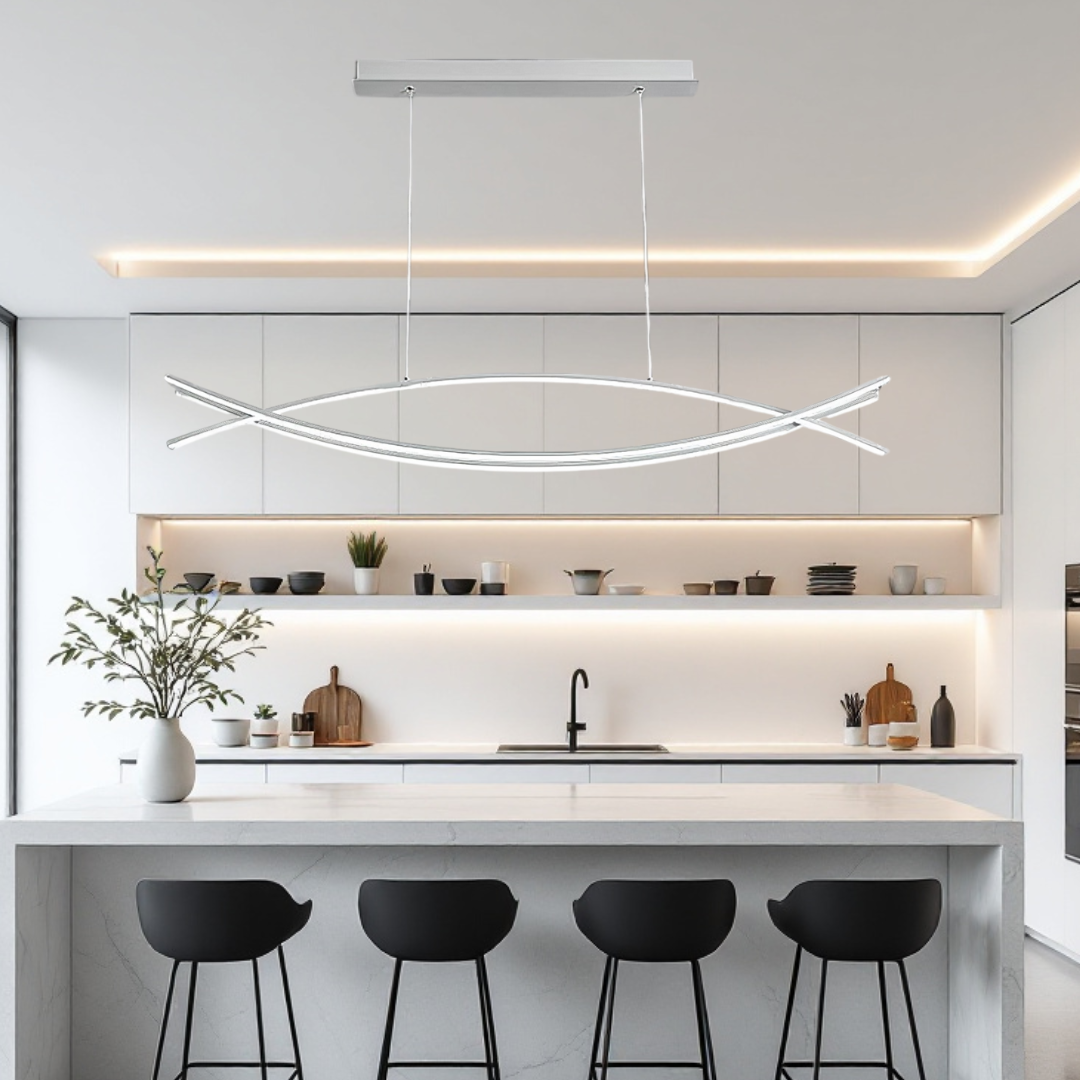 Lustra LED Suspendata 80W OFFICE  WHITE cu Telecomanda Echivalent 500W