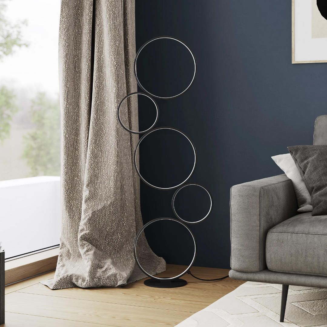 Lampadar LED PREMIUM 36W 115cm RONDO Black