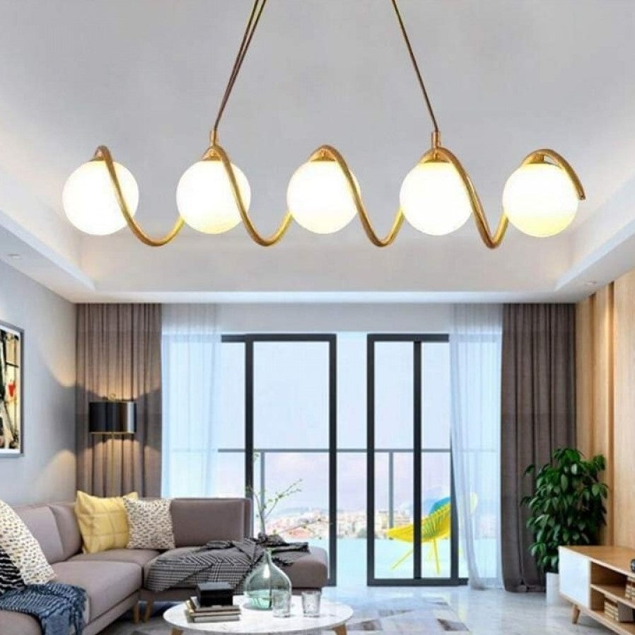 Lustra Abajur MAT GOLD Liniara 5xE27 Spiral MX165-5