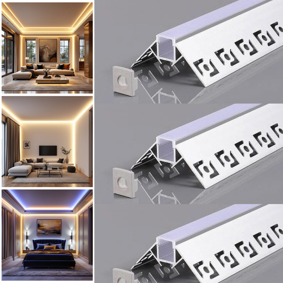 Profil Banda LED Incastrabil Sub Tencuiala de Colt 2M