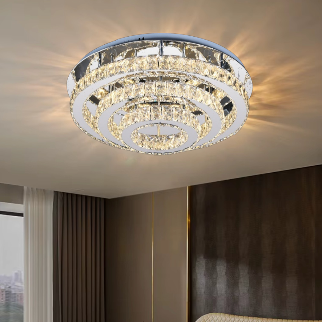 Lustra LED Exquisite Round Cristal Echivalent 400W Telecomanda CHROME / 40CM / CRISTAL Chandeliers