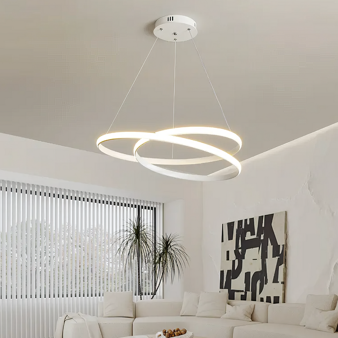 Lustra LED Alba Suspendata 120W Lumea Telecomanda Echivalent 600W