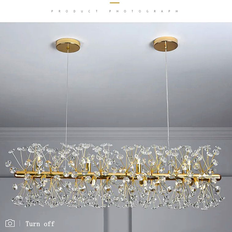 Lustra Suspendata Crystal Dandelion Gold LINIAR