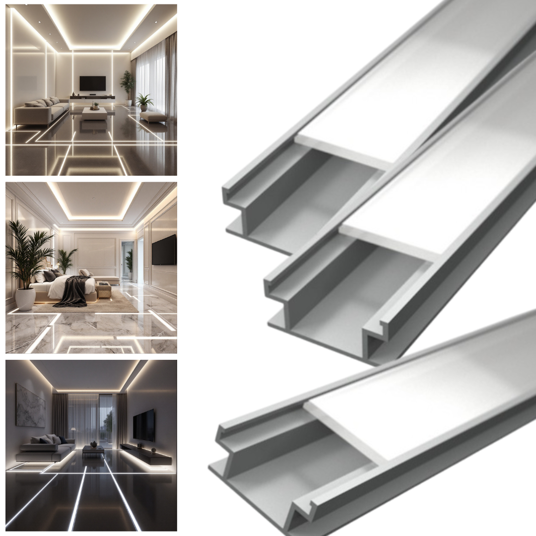 Profil Aluminiu Pentru Banda LED Pentru Pardoseala 2 METRI