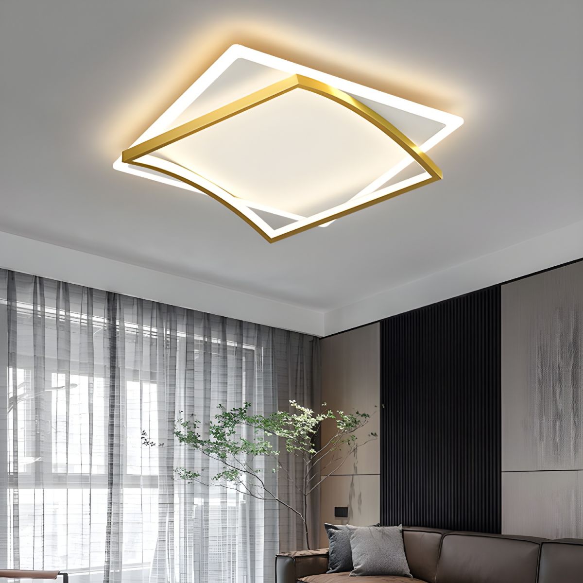 Lustra LED RAVI GOLD Echivalent 430W Telecomanda