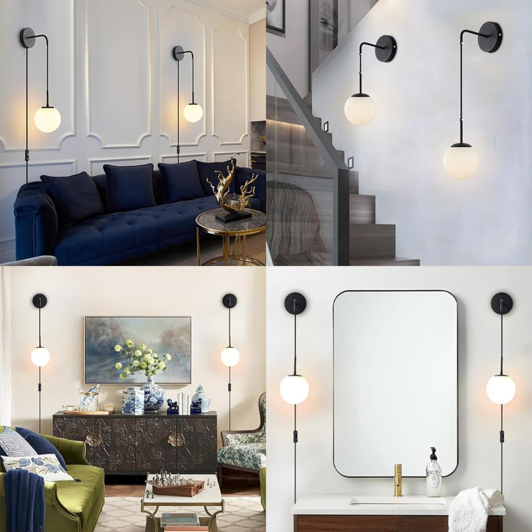 Aplica Ajustabila Nordic Style HangGlobe Black Abajur Mat