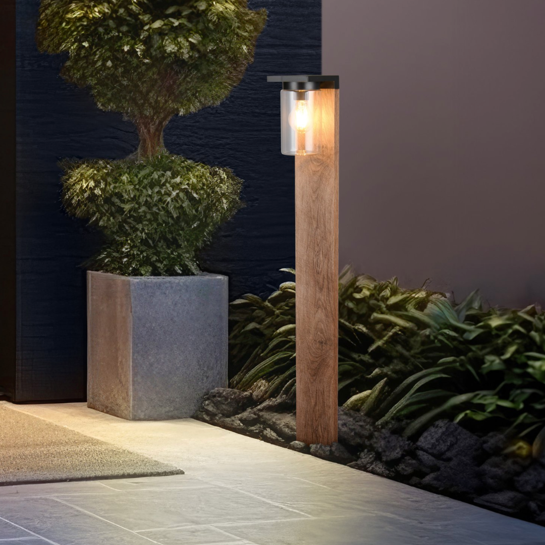 Stalp Ornamental ARDILA Finisaj Stil Lemn 100CM 1XE27