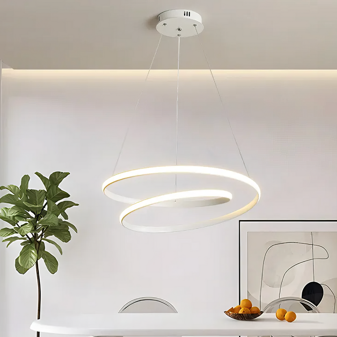 Lustra LED Alba Suspendata 120W Lumea Telecomanda Echivalent 600W