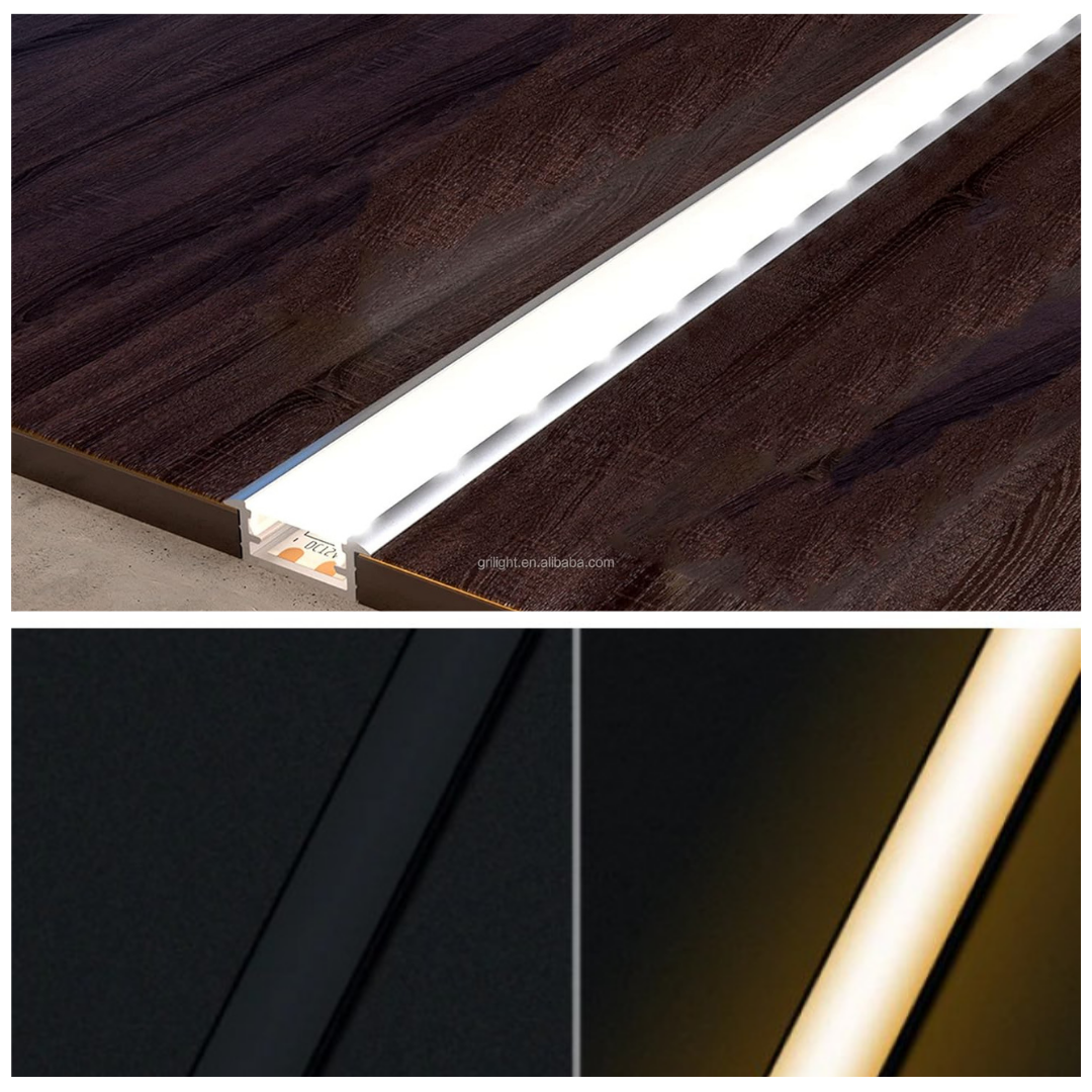 Profil Banda LED Incastrabil Negru cu Dispersor Negru 2M