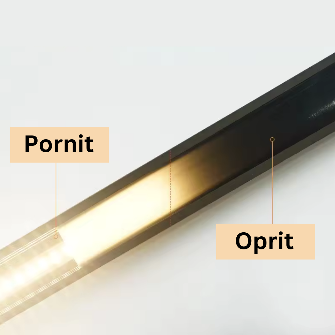 Profil Banda LED Incastrabil Negru cu Dispersor Negru 2M