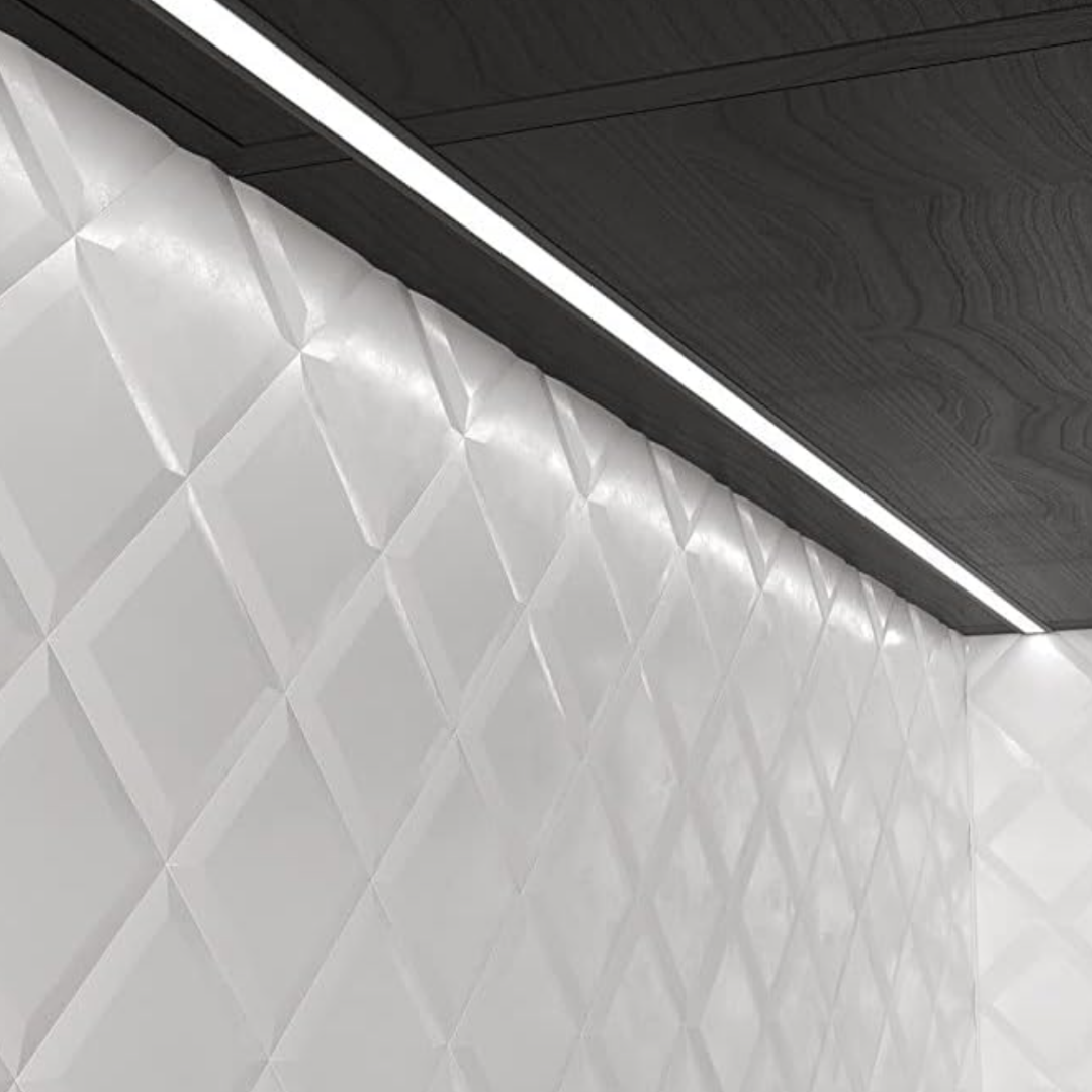 Profil Banda LED Incastrabil Negru cu Dispersor Alb Mat 2M