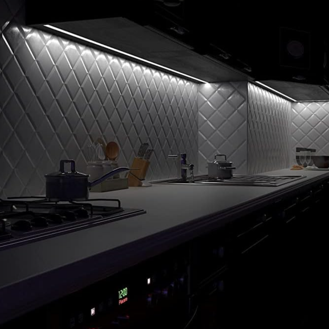 Profil Banda LED Incastrabil Negru cu Dispersor Alb Mat 2M