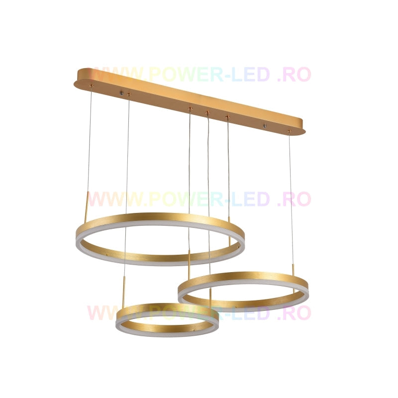Lustra LED 150W CASSANDRA Circle Gold 3 Segmente Echivalent 600W