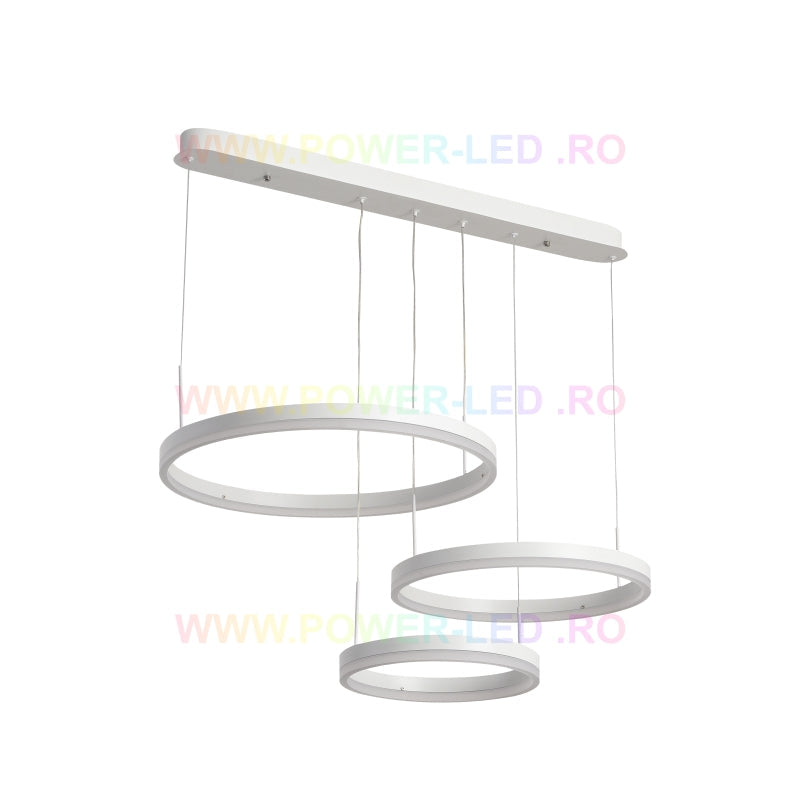 Lustra LED 150W CASSANDRA Circle Alba 3 Segmente Echivalent 600W