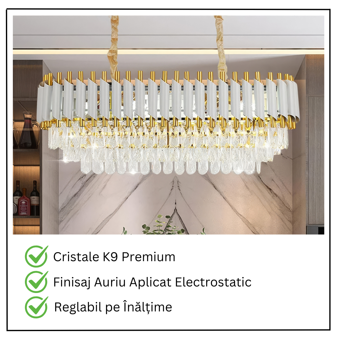 Candelabru Cristal WHITE PANTHER 80X30CM