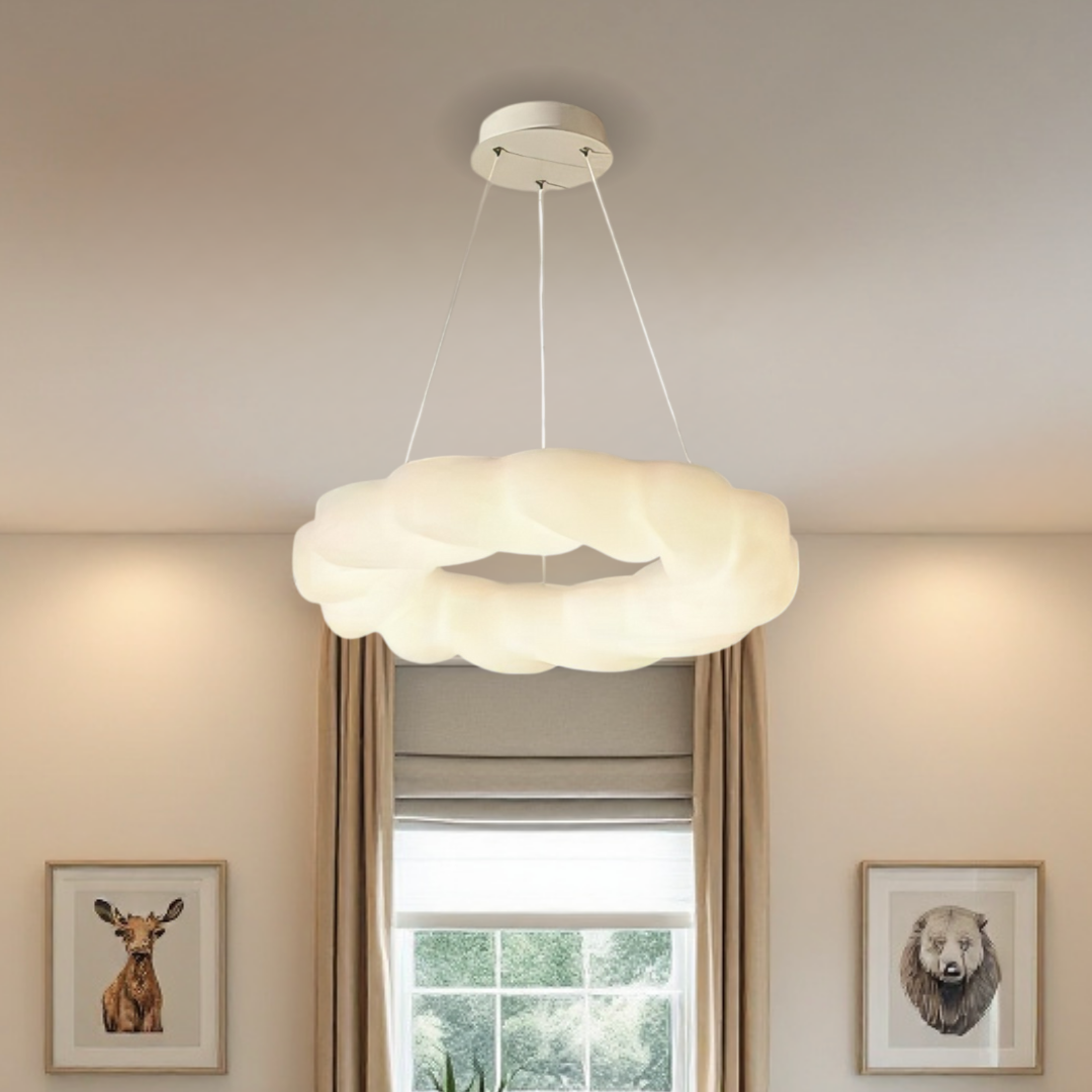 Lustra LED Suspendata 120W Fluffy Cloud Telecomanda Echivalent 600W