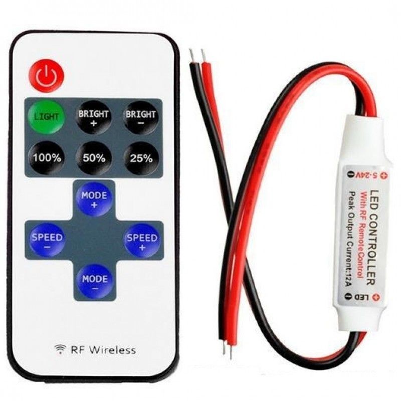 Mini Dimmer 12A 12V Telecomanda RF