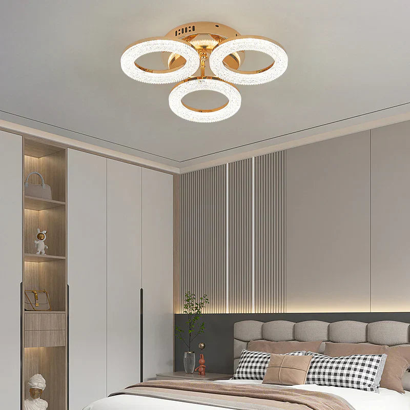 Lustra LED Golden 3 CIRCLE Echivalent 250W Telecomanda