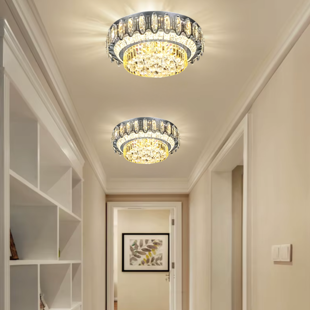 Lustra LED Cristal Aplicata Majesty Telecomanda 50-80CM