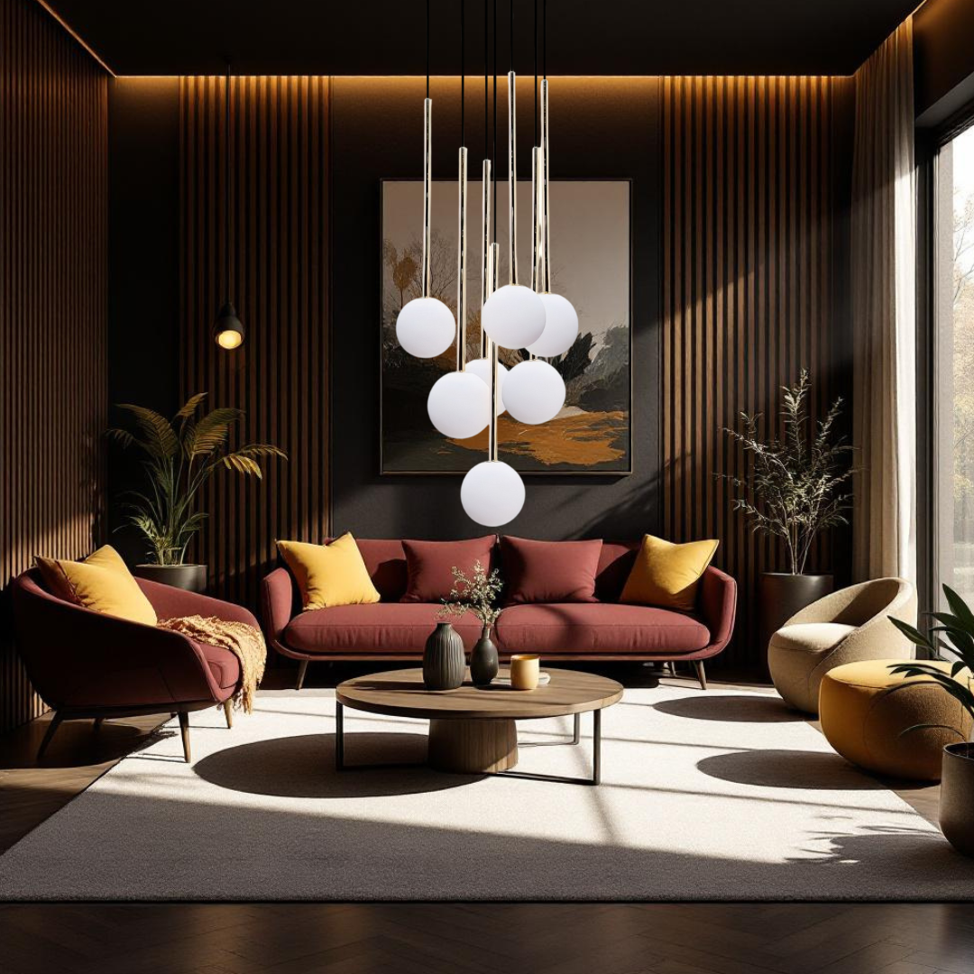 Lustra Abajur Suspendata Luxury ALI Golden 180CM