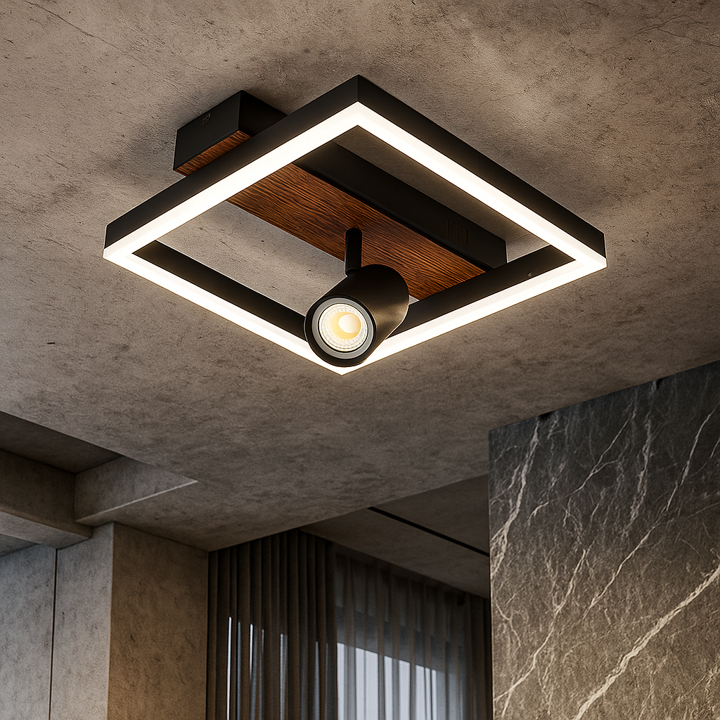 Lustra LED Aplicata Zenn Black Echivalent 540W Telecomanda G4227