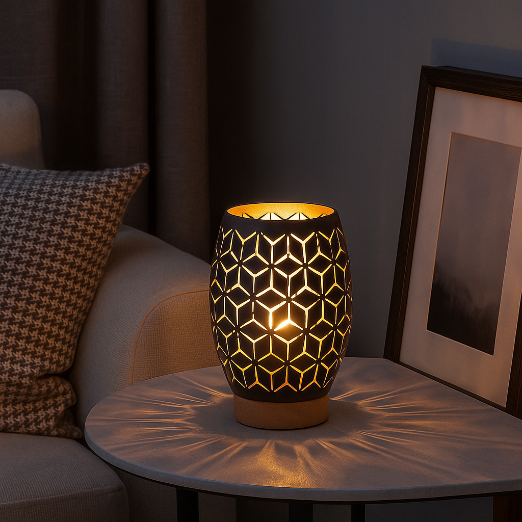 Veioza Decorativa BIDAR 1xE27 Neagra