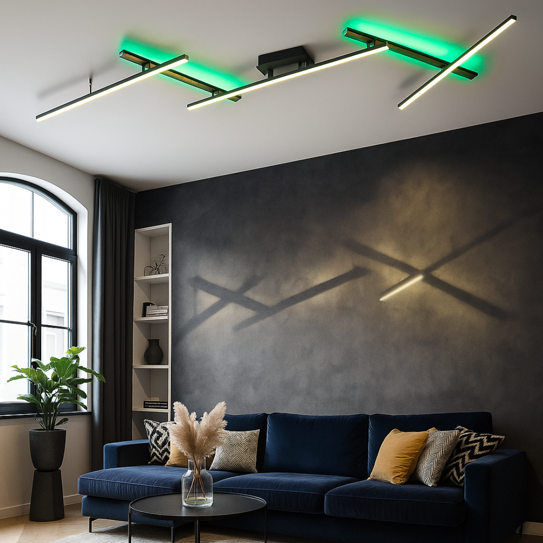 Lustra LED Reglabila RGBW ARVIN Black Echivalent 300W Telecomanda