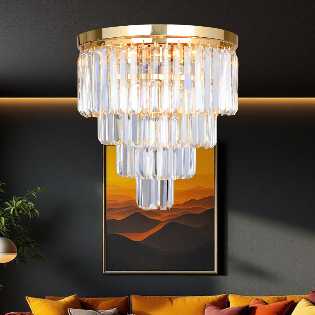 Candelabru Cristal Aplicat AMEDEO Gold Premium