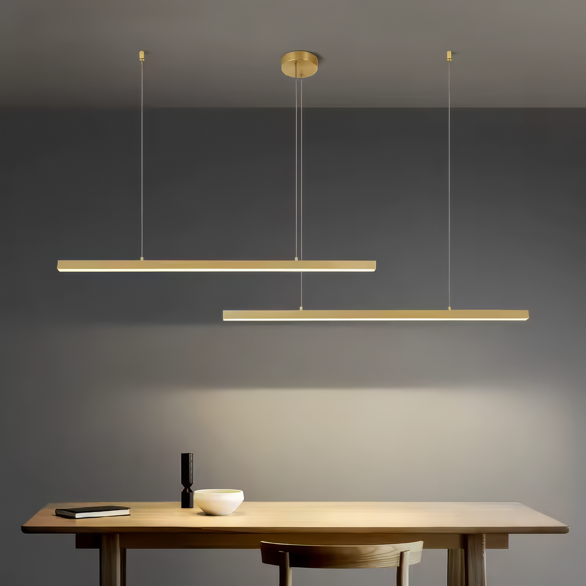 Lustra LED Suspendata 72W Elegant Office Gold Echivalent 500W