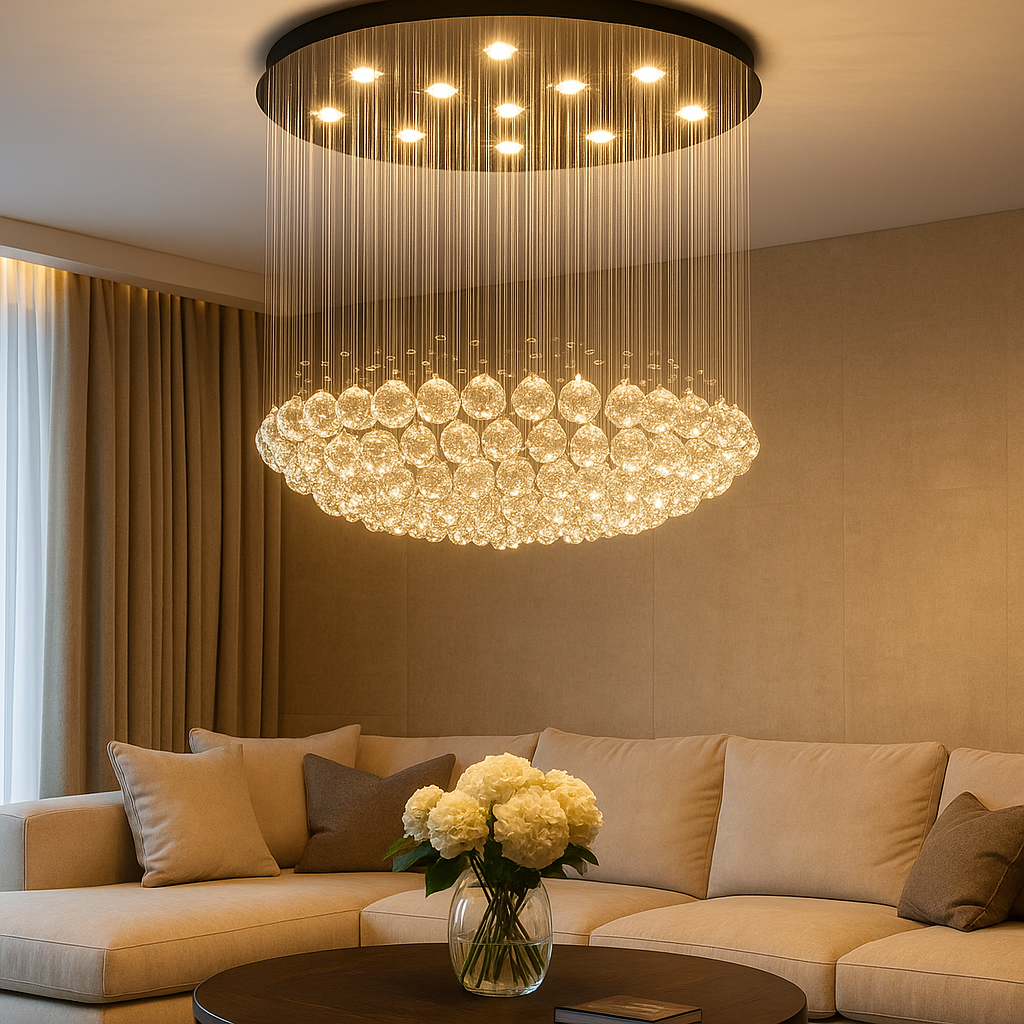 Candelabru LED Cristal Blinx 5x9W Silver Echivalent 400W