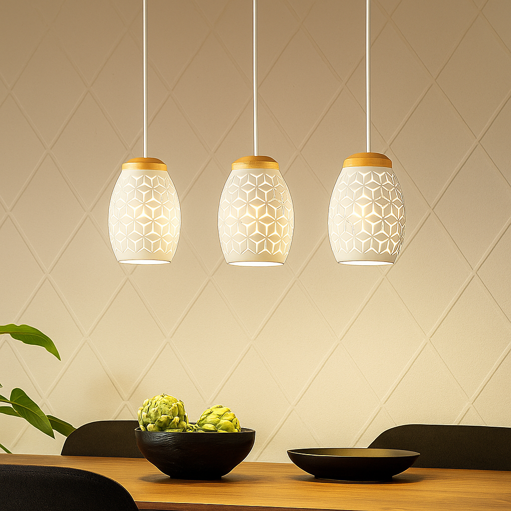 Lustra Suspendata 3xE27 BIDAR Alba