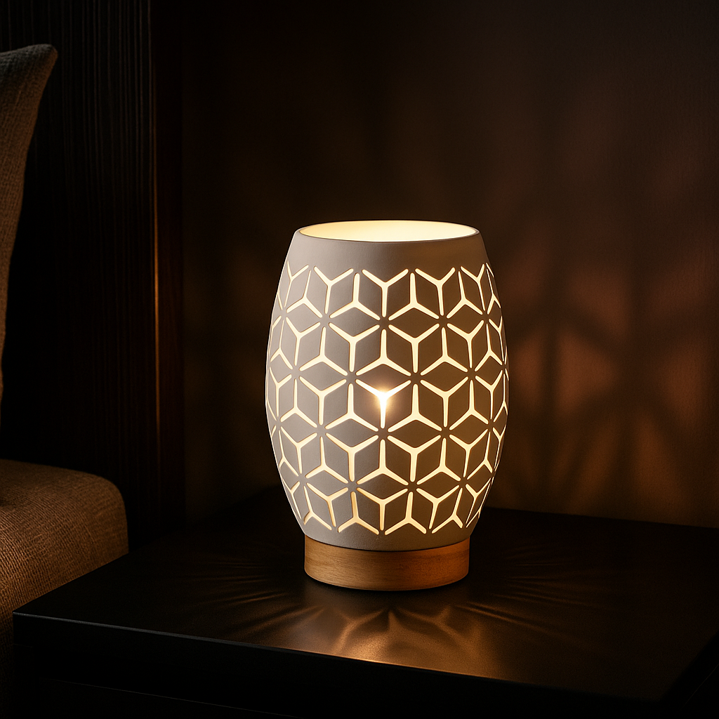 Veioza Decorativa BIDAR 1xE27 Alba