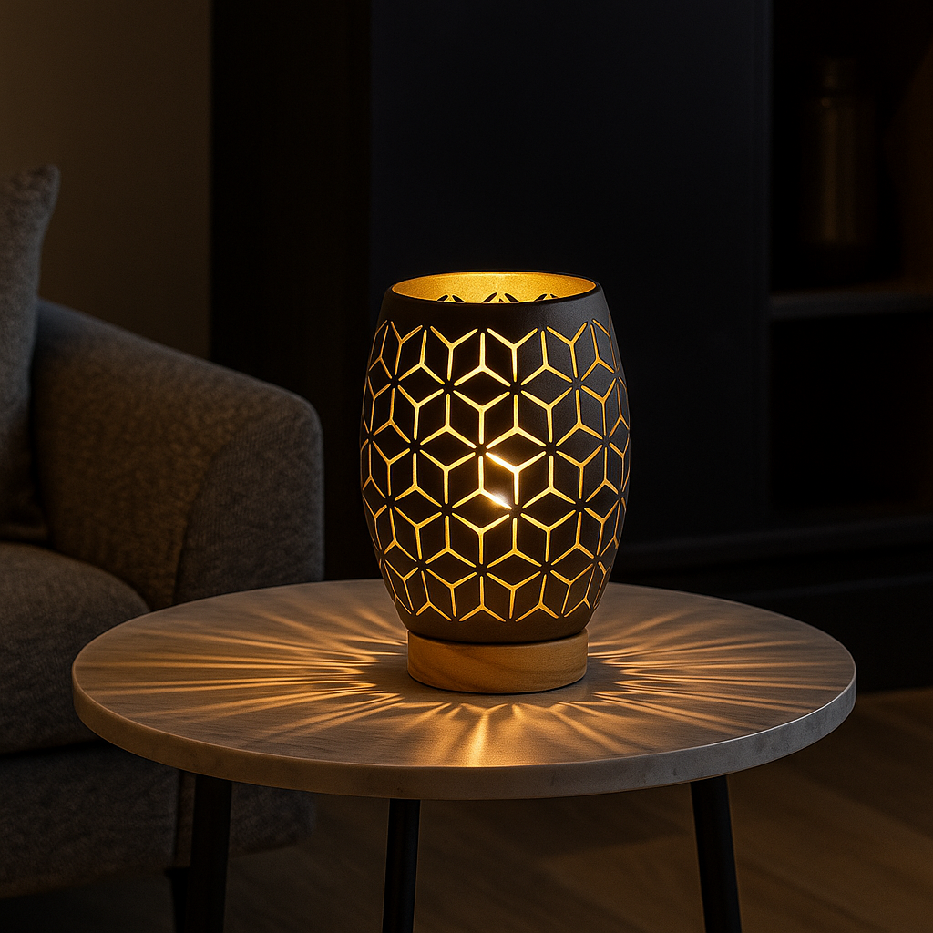 Veioza Decorativa BIDAR 1xE27 Neagra