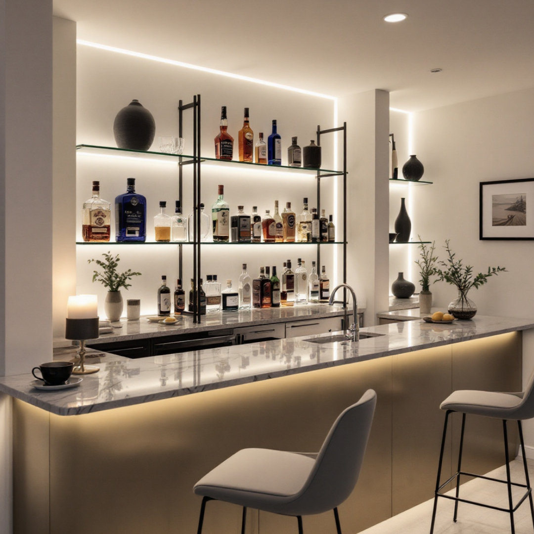 Profil Banda LED Aplicat Negru Plat XL Dispersor Alb Mat 2M