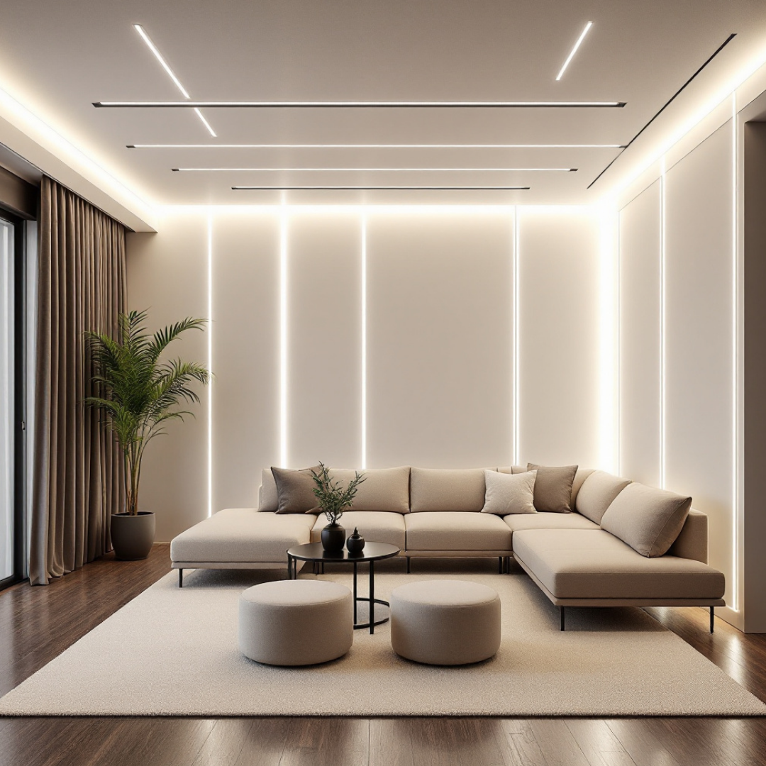 Profil Banda LED Aplicat Negru Plat XL Dispersor Alb Mat 2M