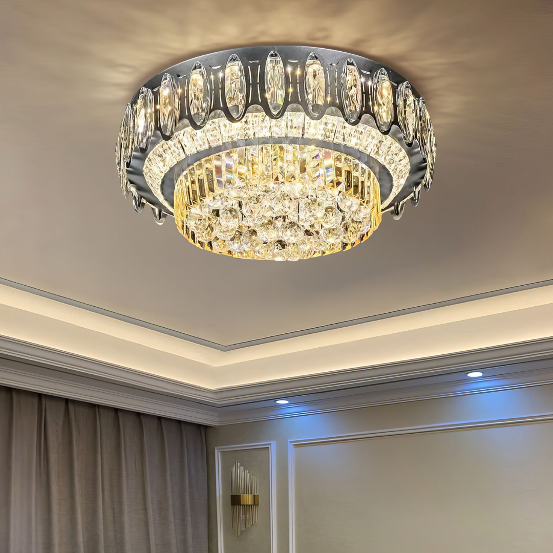 Lustra LED Cristal Aplicata Majesty Telecomanda 50-80CM