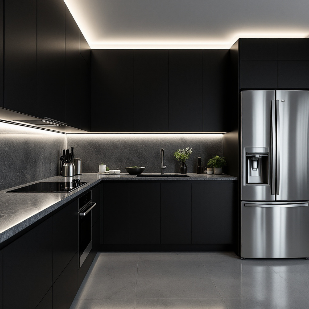 Profil Banda LED Aplicat Negru Plat XL Dispersor Alb Mat 2M