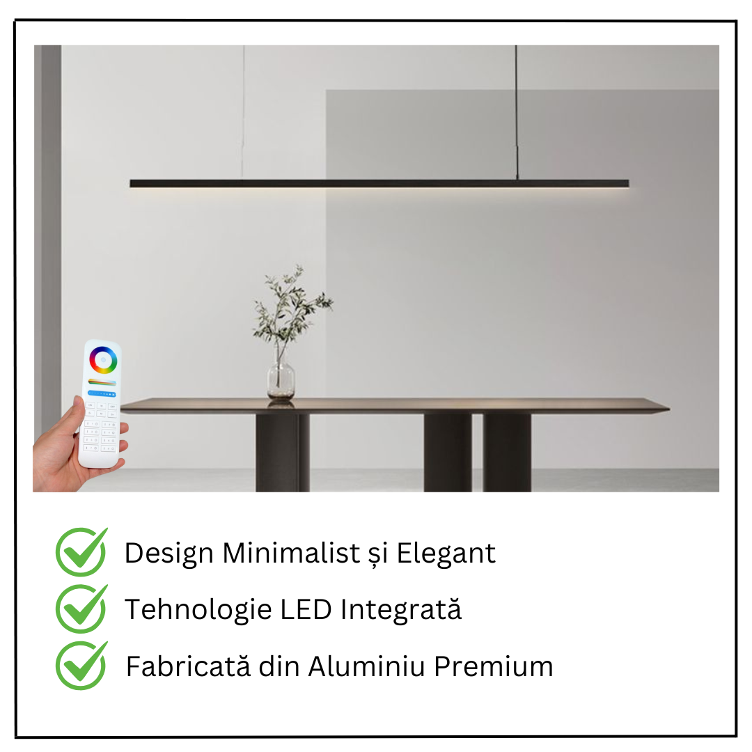 Lustra LED Suspendata 36W Elegant Office Black Echivalent 300W