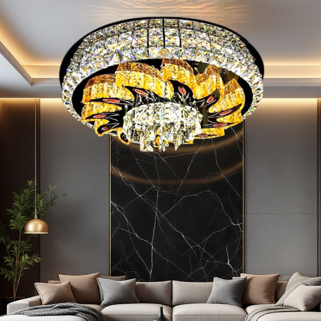 Lustra LED Cristal Aplicata Majestic Bloom Telecomanda Echivalent 800W