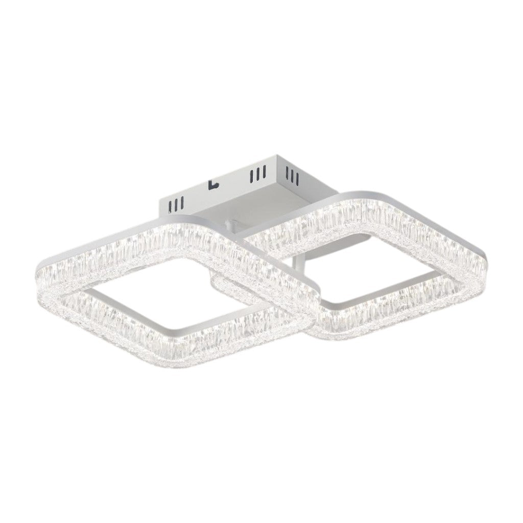 Lustra LED MATEO 2 Square White Echivalent 300W Telecomanda